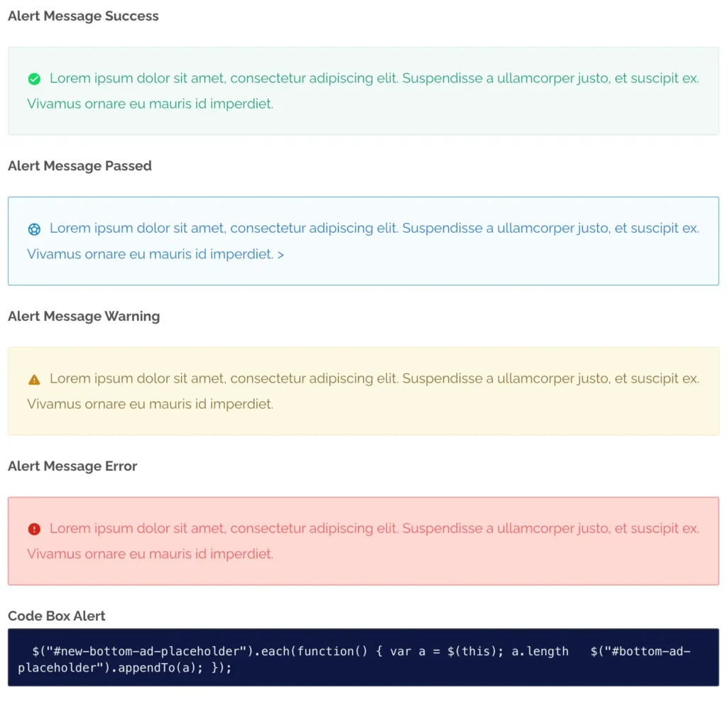 Piki Templates Alert Message Demo