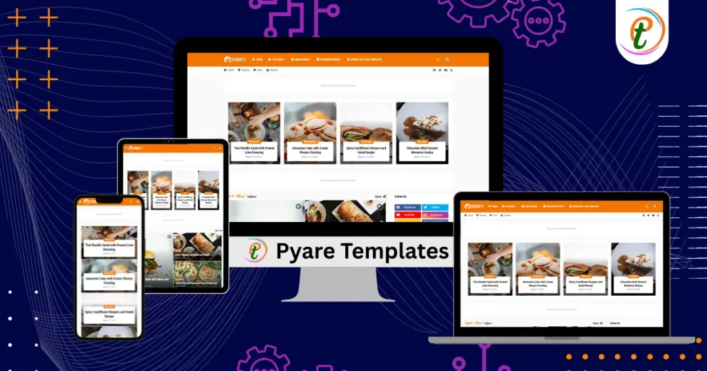 Foodify Blogger template screenshot with elegant restaurant layout