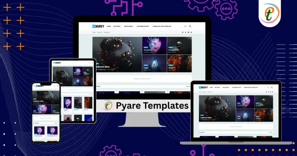 Nurify magazine-style Blogger template screenshot