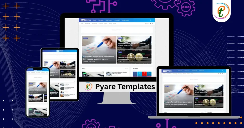 OnePress magazine-style Blogger template with mega menu, RTL support, and responsive design