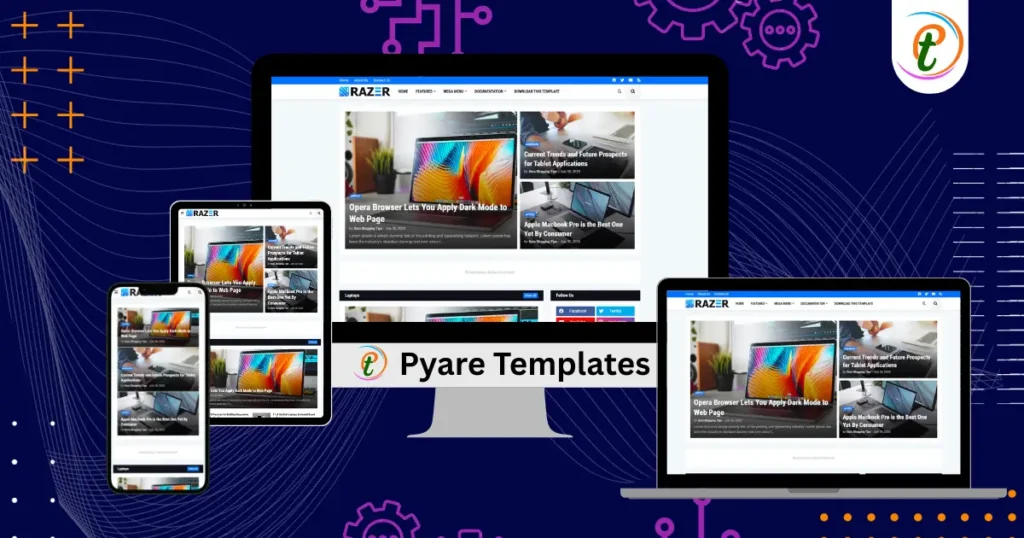 Razer Magazine Blogger Template responsive design screenshot