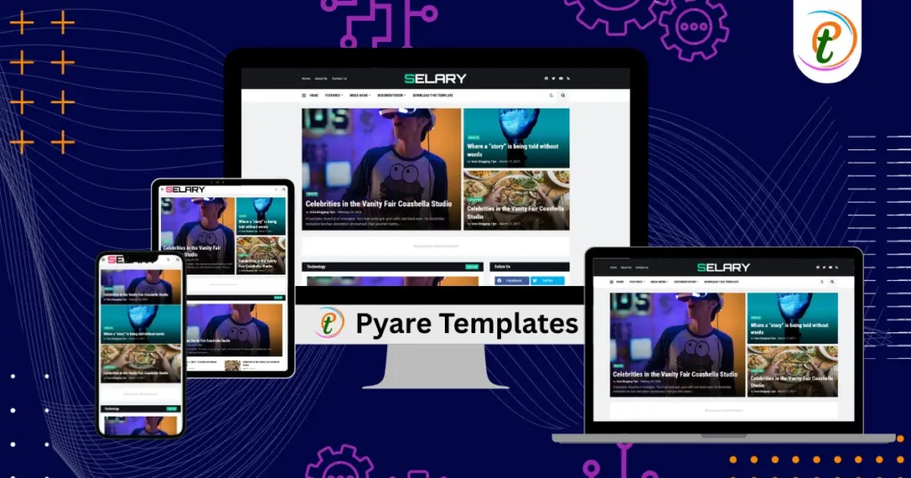 Selary magazine-style Blogger template layout preview