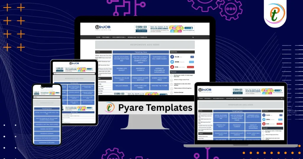 InJob Blogger template preview responsive job portal design