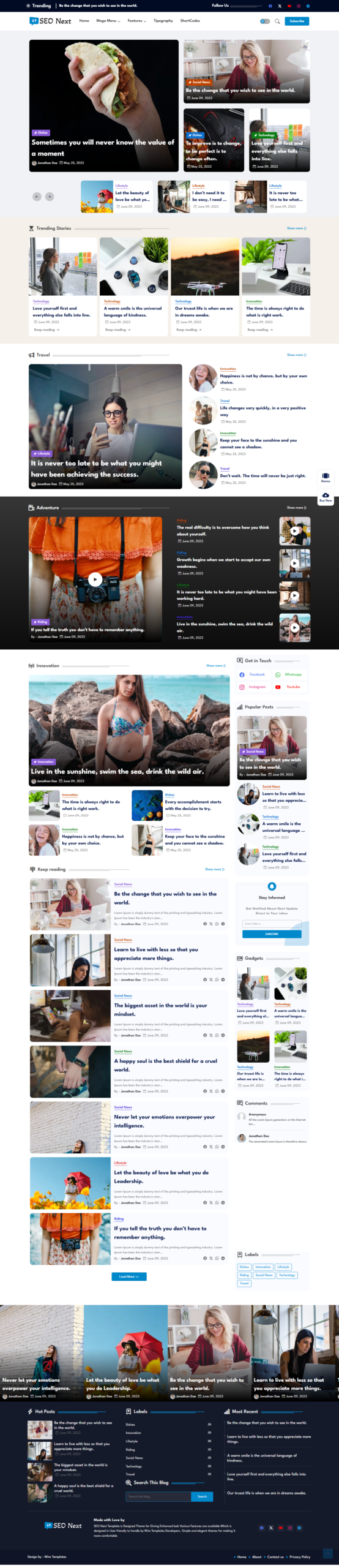 Seo Next Blogger Template full page layout